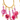 Beaded Dangle Earrings with Gold Hoops: Colorful Pink Statement Earrings - Miel Jewelry