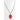 Cherry red resin, hematite and cubic zirconia necklace - red statement necklace, black beaded necklace 